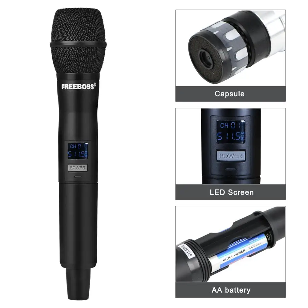 Freeboss FB U35H двухсторонняя UHF Беспроводная микрофонная система с фиксированной