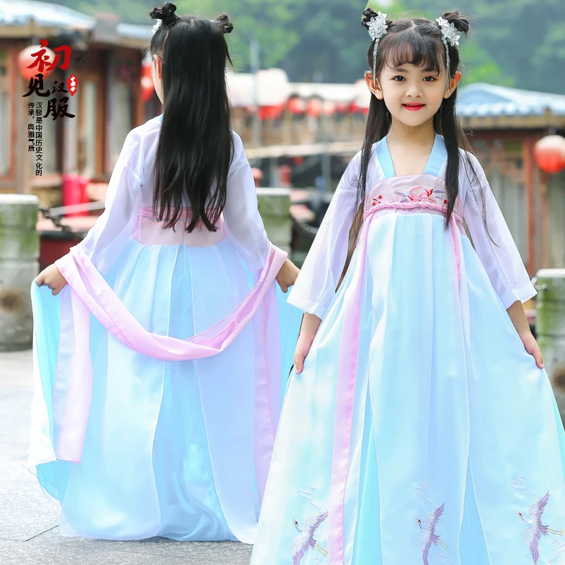 Супер сказочная юбка Hanfu для девочек Сезон лето-осень Оригинальный детский