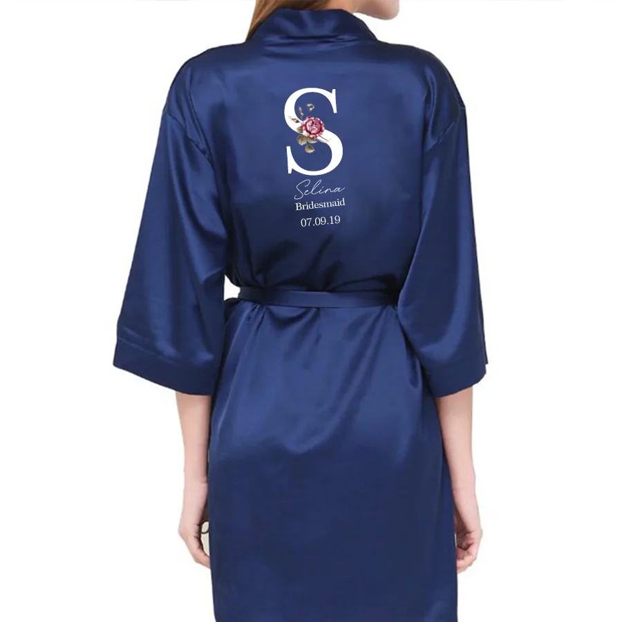 Халат для подружки невесты свадебное платье с цветочным принтом подарок