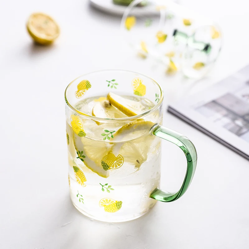 Скандинавские прозрачные кофейные стеклянные кружки с золотой ручкой для сока
