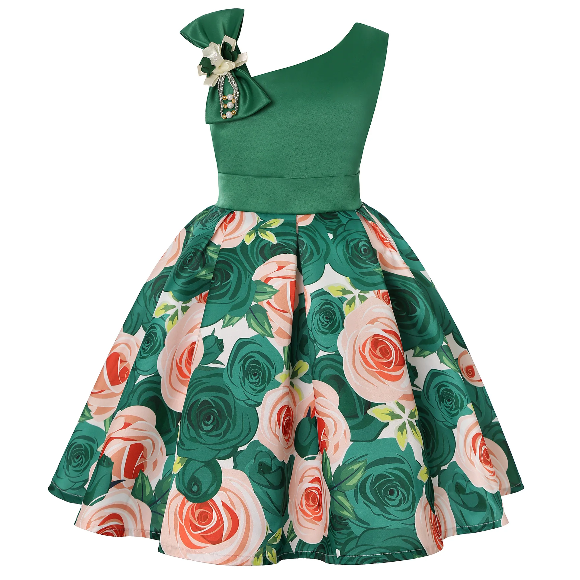 Princess Dress Floral Pattern Kids Clothes Toddler Christmas Elegant Dresses Summer Thanksgiving for Little Girls Outfits | Детская
