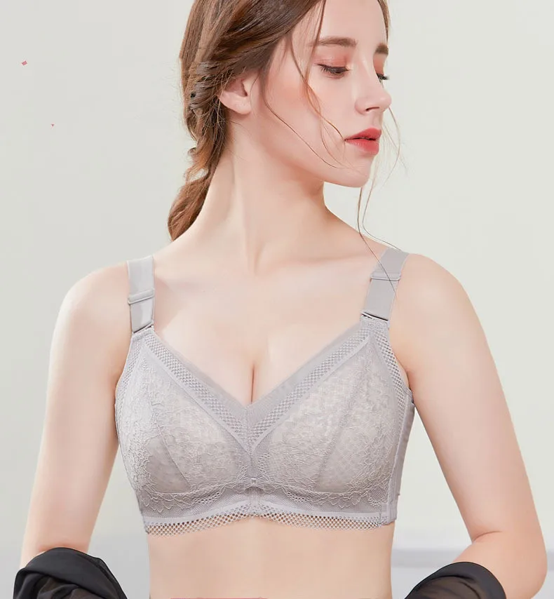 

Backstrom Womens Underwear Intimates Large-Size No Rims Gather Adjustable Lateral Collection Anti-Sagging Summer Ultra-Thin Bra