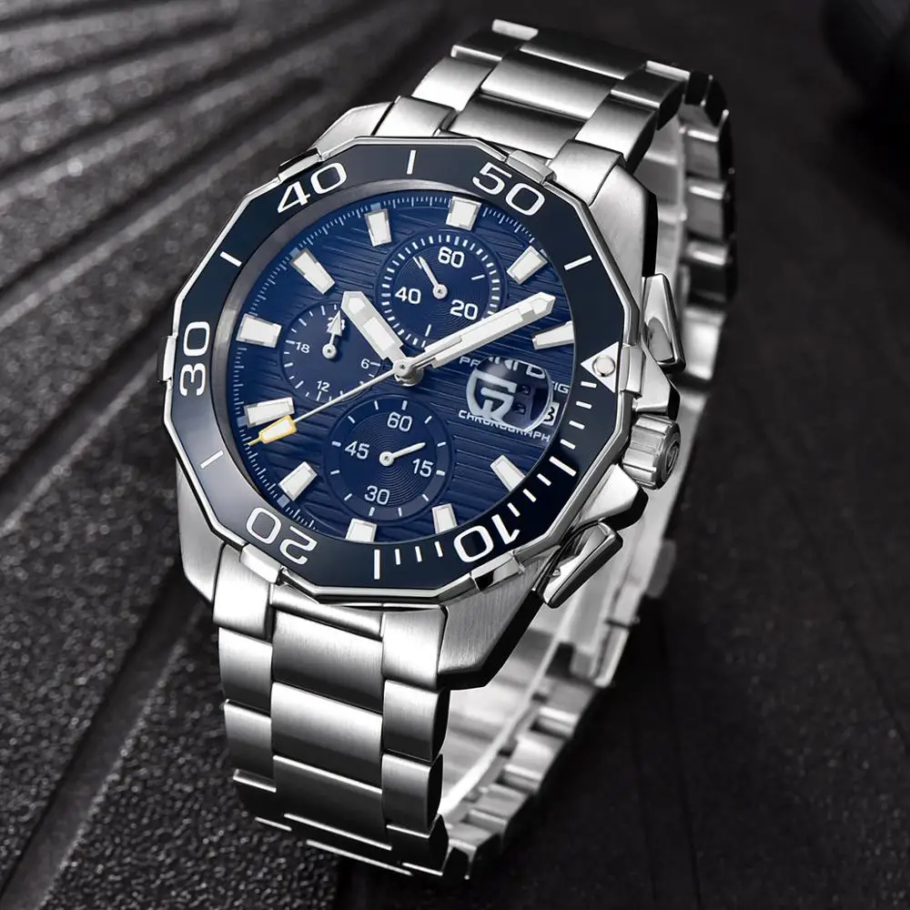Мужские кварцевые часы с хронографом 43 мм | Наручные