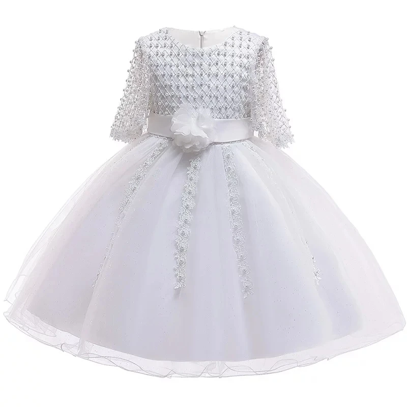 Baby Girl Tutu Dress for Wedding Party Embroidery Beaded Gold lace Flowers Princess Christmas winter children Ball Gown Dresses | Детская