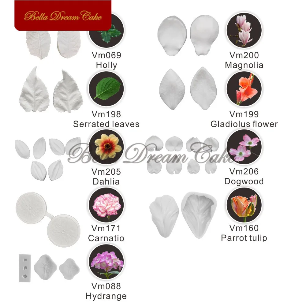 18 наборов силиконовая форма для лепестков листьев цветов из нержавеющей