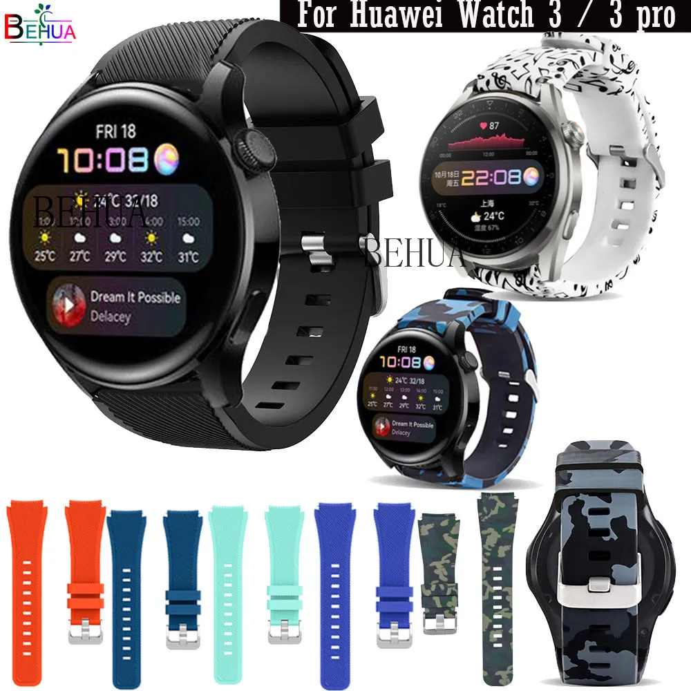

BEHUA 22MM Slicone WatchBand For Huawei Watch 3 pro Strap Smart Wristband For Realme Watch 2 Pro / S belt Bracelet Accessories