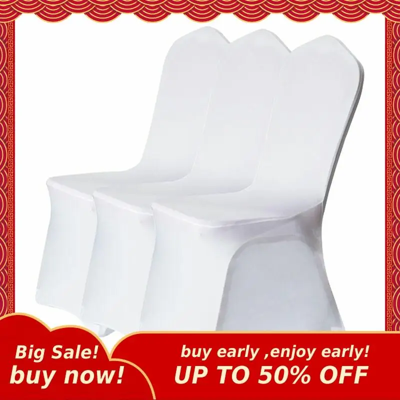 Эластичные универсальные чехлы для стула 20 50 100 шт. белые из спандекса свадьбы