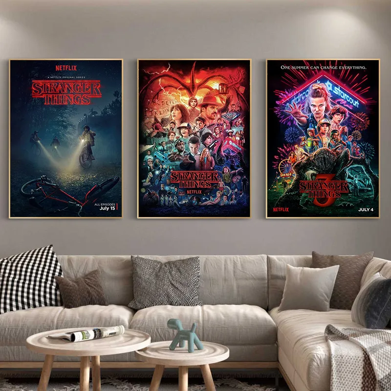 

Stranger Things Poster TV Wall Posters Prints Canvas Painting Art Pictures for Home Wall Bedroom Decoration NO FRAME