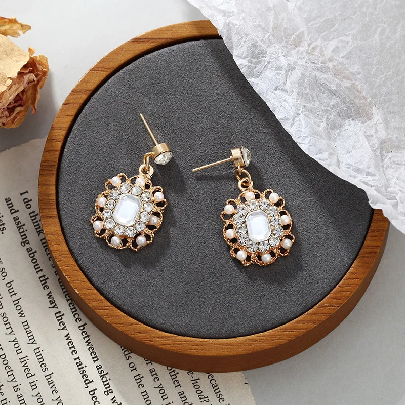 CARTER LISA модные роскошные эмалированные квадратные висячие серьги со стразами и