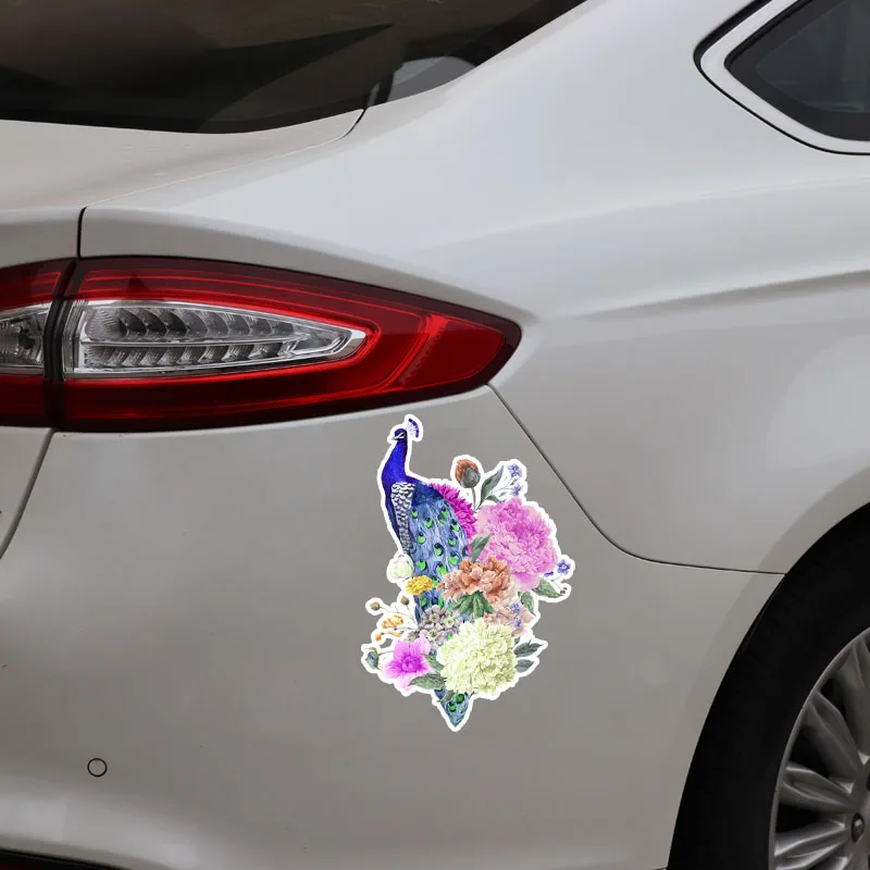 Aliauto Car Stickers Unique Stylish Peacock Bird Auto Decoration Vinyl Decal for Skoda Hyundai Peugeot Harman Kardon 11cm*16cm | Автомобили