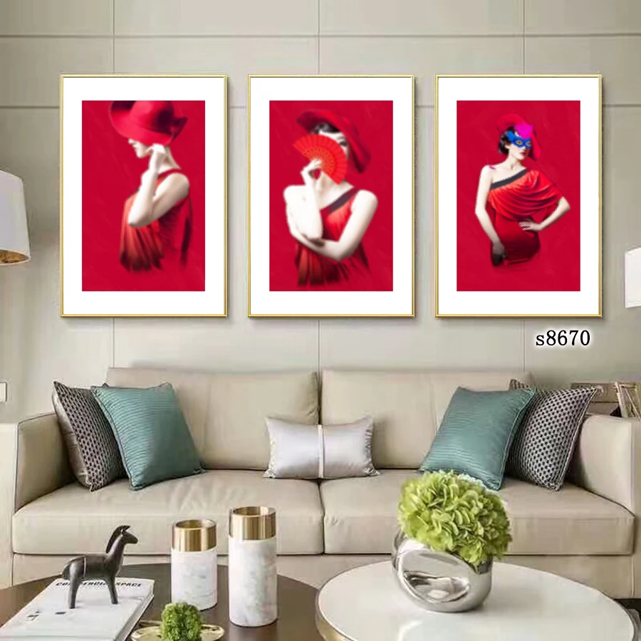 Набор из 3 предметов Скандинавская искусственная живопись | Дом и сад