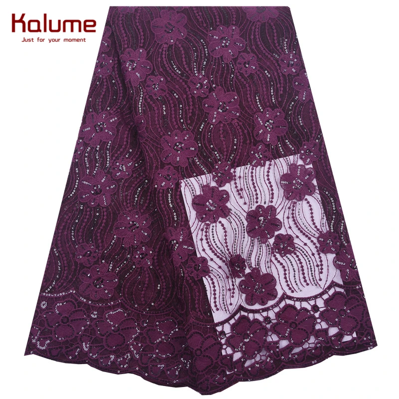 Kalume Последняя французская сетка молочного шелка кружевная ткань лук африканская