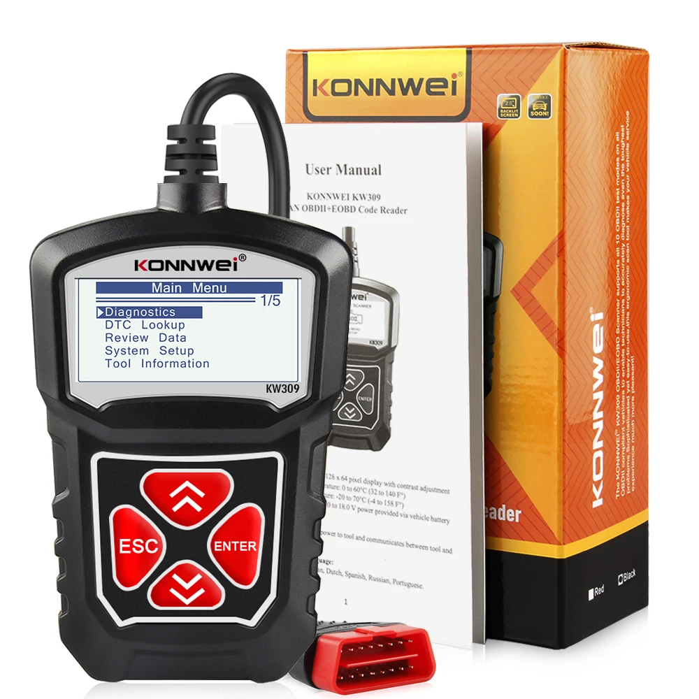 KONNWEI KW309 OBD2 Engine Code Reader Automotive Car Diagnostic Tools Scanner Device EOBD Autoscanner Better Than ELM327 | Автомобили и