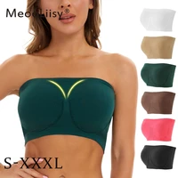 meooliisy new women plus size seamless tube top without pad strapless wrap chest beauty back breathable underwear xxxl