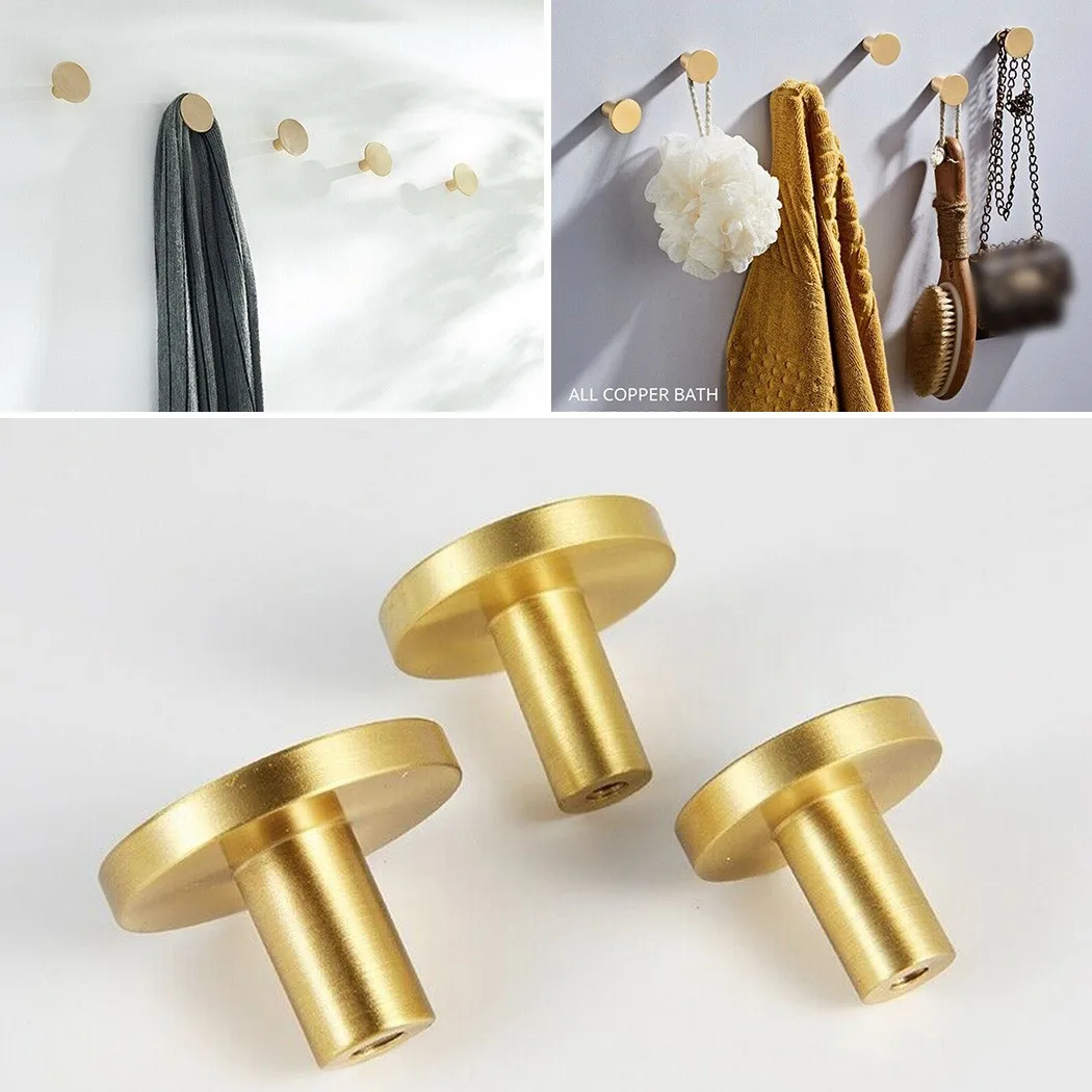 

Universal Dooroom Brass Bearing Hooks Bathroom Indoor Kitchen Hallway Wall Clothes Hooks Wall Hangings Row Hooks Nordic