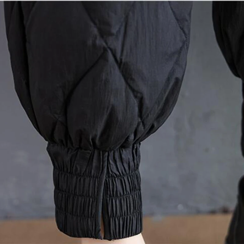 

Women Thick Down Pants Female Black High Waist Warm Women Winter Down Feather Pants Plus Size Casual Pant Women Trousers FC457