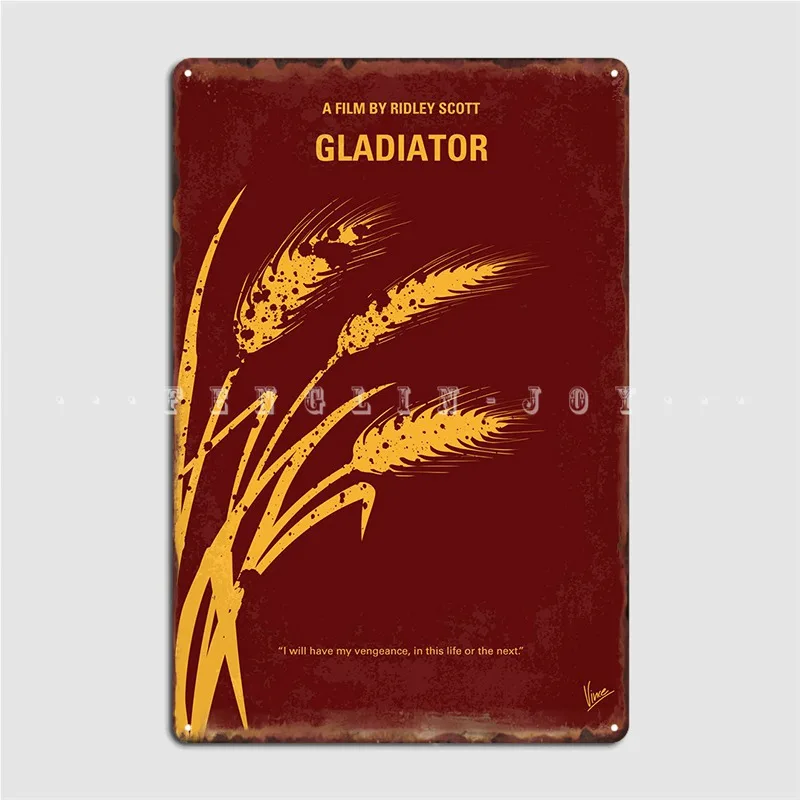 

Gladiator Minimal Movie Poster When A Roman Metal Sign Wall Mural Design Club Bar Wall Decor Tin Sign Posters