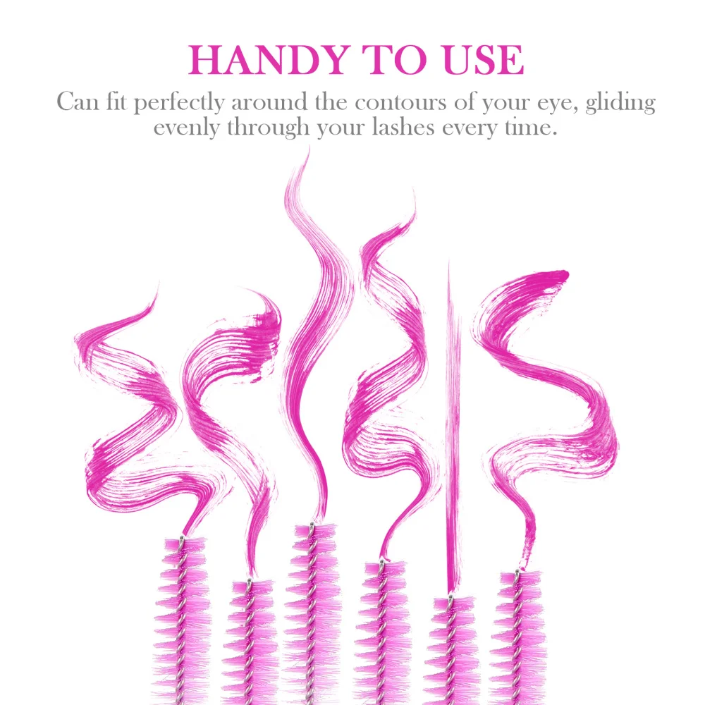 

8pcs Rhinestone Makeup Brush Tube Eyelash Applicator Brush Comb