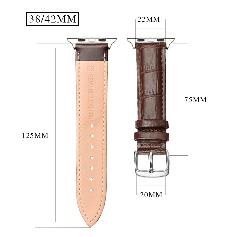 Кожаный ремешок для Apple Watch Band 42 мм 38 40 44 браслет iWatch Series 5 4 3 2 1 | Наручные часы