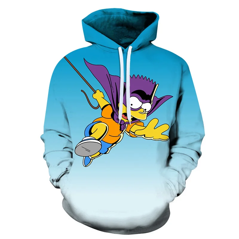 Забавная Женская толстовка с капюшоном и мультипликационным принтом Симпсоны