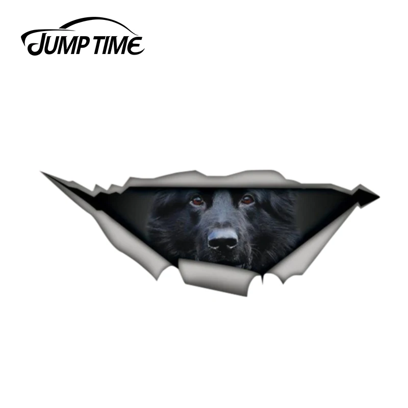 Время скачка 13 см х 4 8 наклейка немецкой овчарки рваная металлическая на бампер