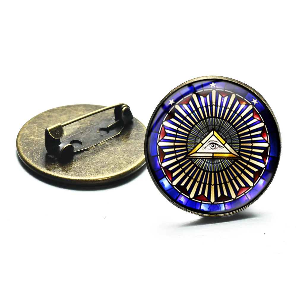 SIAN символ масонов значок отворот контактный глаз иллюминатов Компасы бронзовые