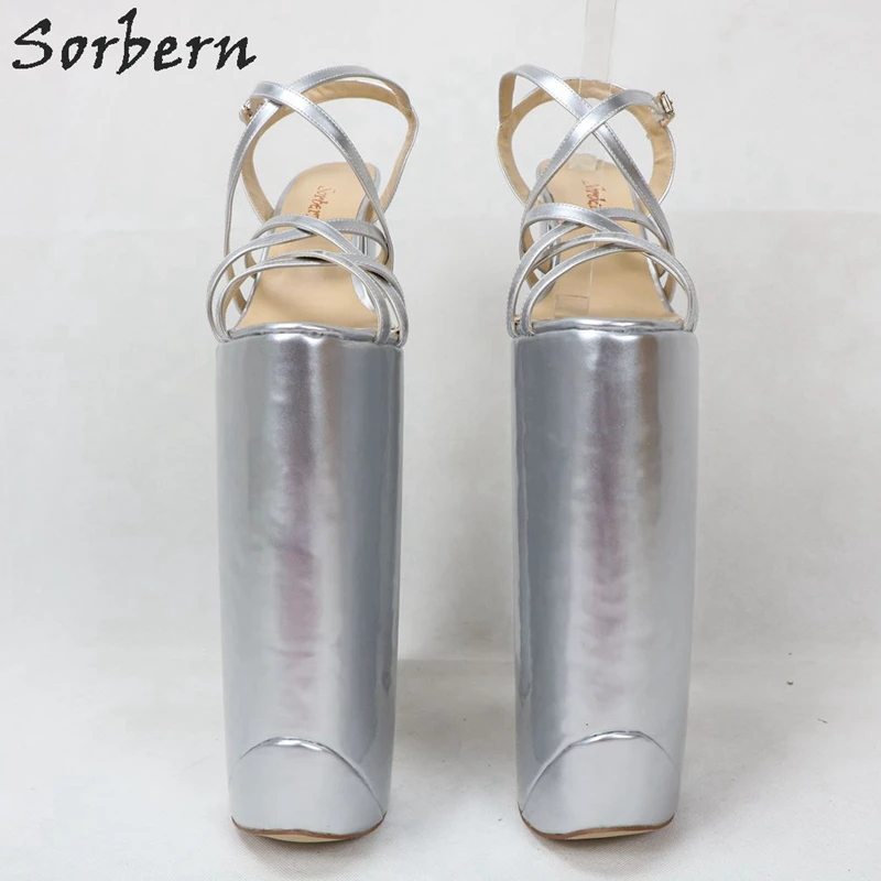 Sorbern/блестящие женские босоножки золотистого цвета; летние туфли на очень массивном каблуке и толстой платформе; босоножки для демонстрации; босоножки на каблуках «сделай сам»