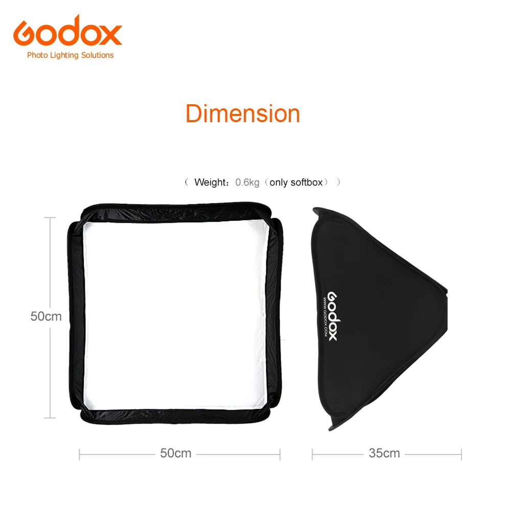 Godox 50x50 см 20 &quot* 20&quot Сумка-набор софтбокс для S-типа камеры студийная вспышка