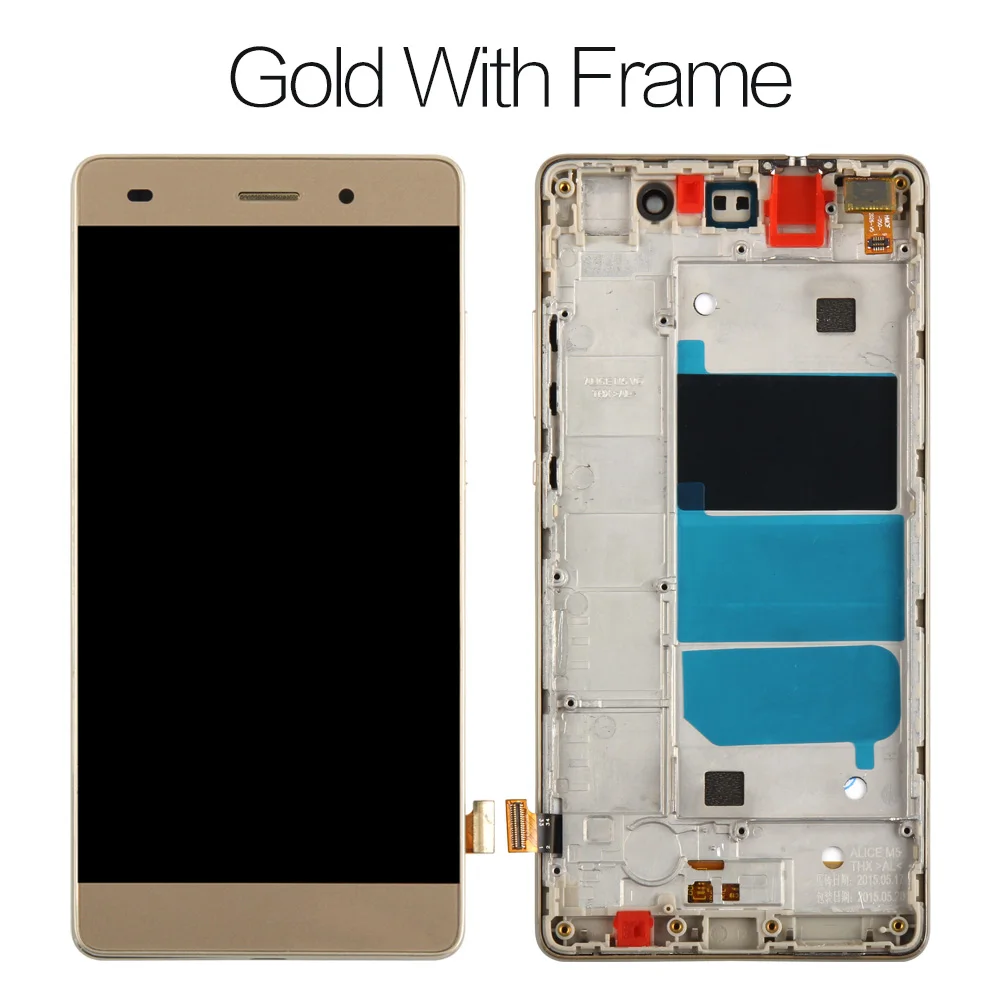 Gold with Frame 5," ЖК-дисплей для huawei P8 Lite сенсорный экран дигитайзер с рамкой Замена для huawei P8 Lite дисплей ALE-L21 P8LITE - Цвет: Gold with Frame
