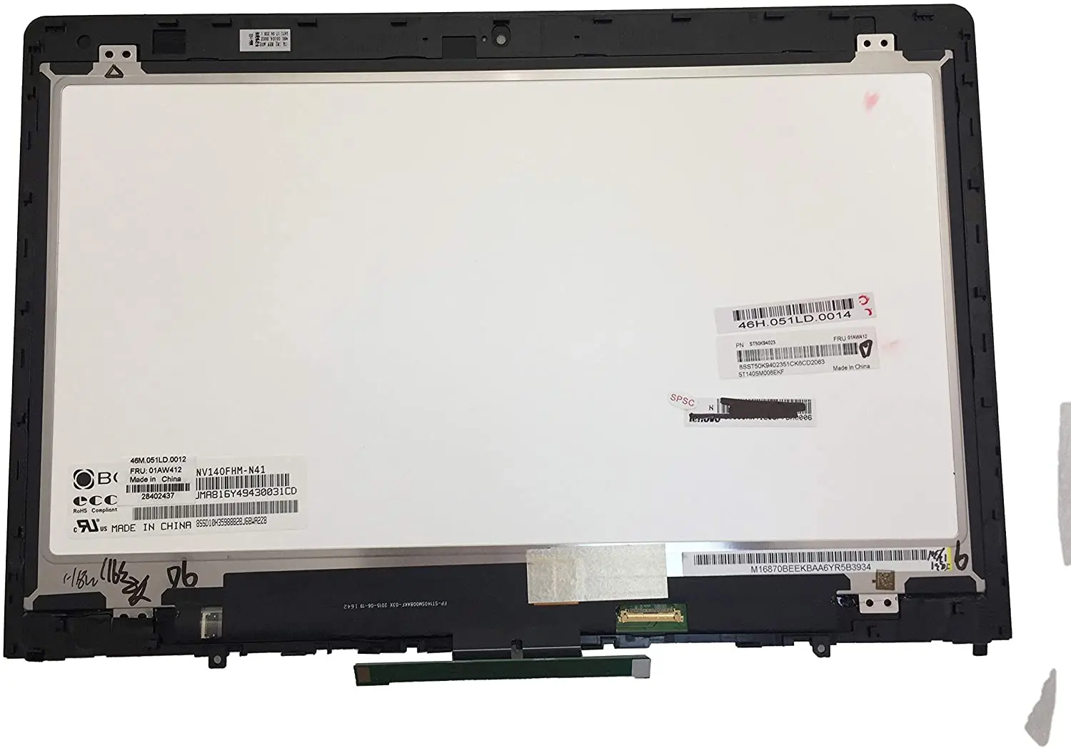 

14.0" For Lenovo Thinkpad P40 20GQ Yoga 460 20EM Lcd touch screen assembly NV140FHM N45 LTN140HL05 30 Pins 1920*1080 FHD