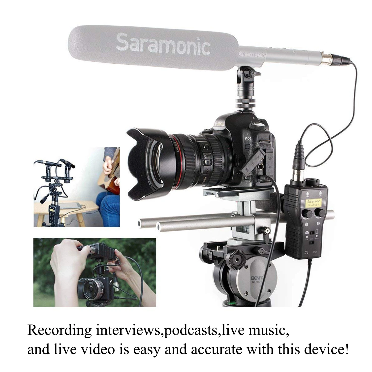 Saramonic SmartRig + 2 канала Mic и гитары Интерфейс предусилитель аудио адаптер смеситель
