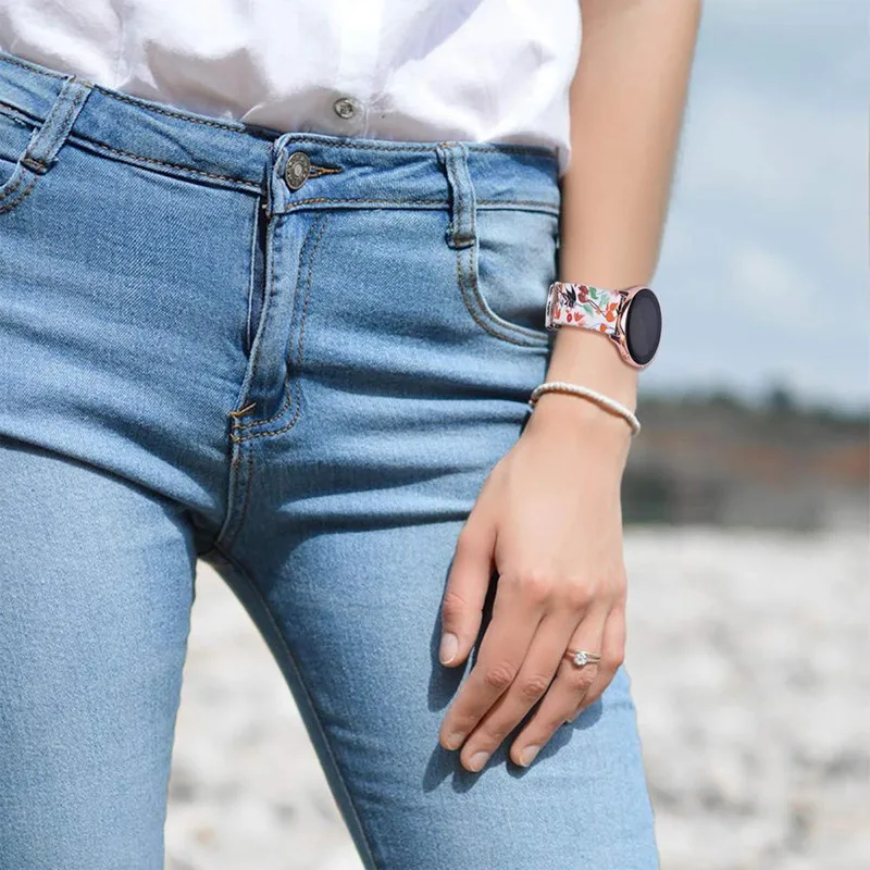 22mm 20mm Graffiti Pattern Strap For Samsung Galaxy watch 3 46mm 42mm active 2 Gear 3 watch band for Amazfit bip Huawei GT/2 Pro