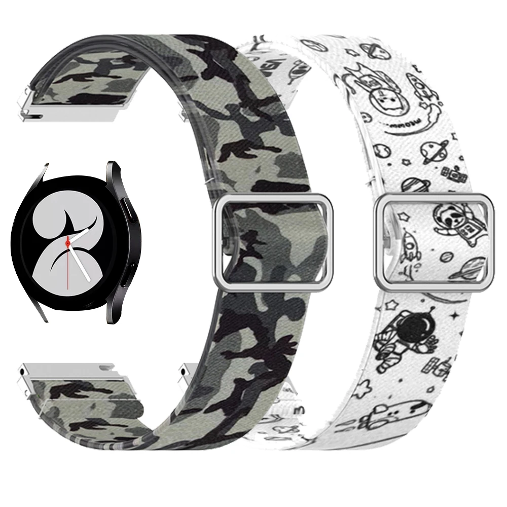 

Ремешок для часов Galaxy Watch 4, 3, 41, 45 мм, эластичный, нейлоновый, 20 мм