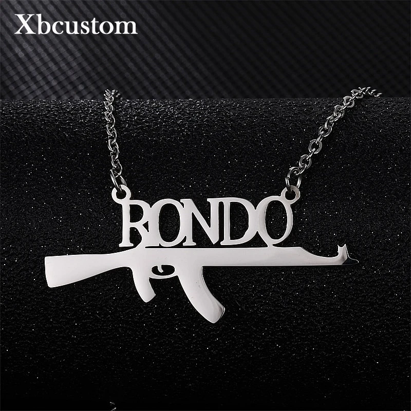 Персонализированные заказное имя ожерелье AK47 Револьвер пистолет УЗИ из
