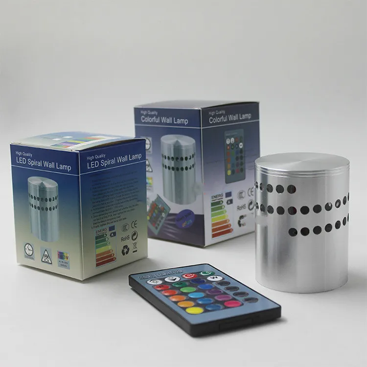 Спиральный с отверстиями светодиодный настенный светильник эффект пультом