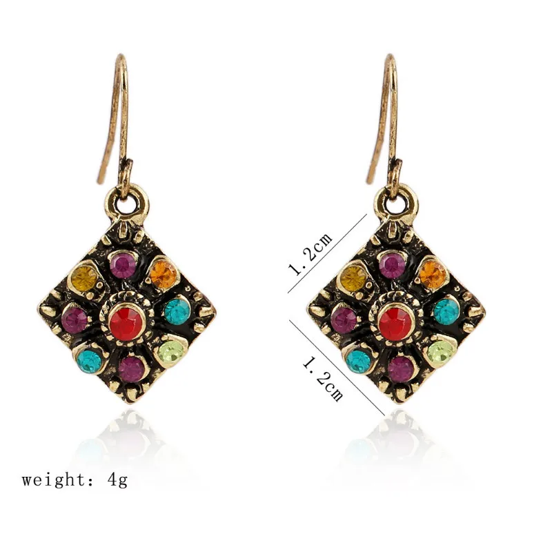 

Women Retro Jewelry Bohemian Diamond Drop Earrings Birthday Gift
