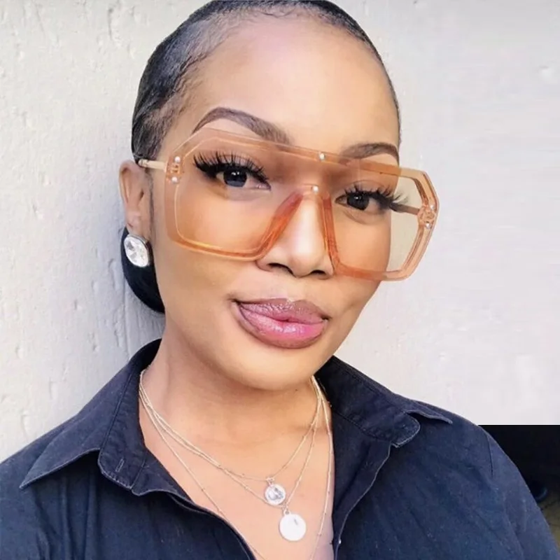 Мужские и женские цельные солнцезащитные очки классические квадратные большого