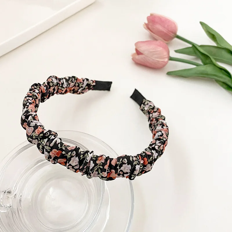 

Spring and summer sweet holiday style floral headband female net red hairpin headband 2021 new elegant hairband headwear