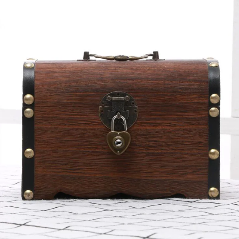 Деревянная копилка с сокровищами для монет Сейф хранения денег чехол в стиле