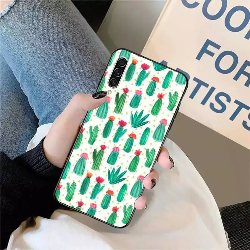 

lovely cactus Plant art Phone Case For Samsung galaxy S 9 10 20 A 10 21 30 31 40 50 51 71 s note 20 j 4 2018 plus