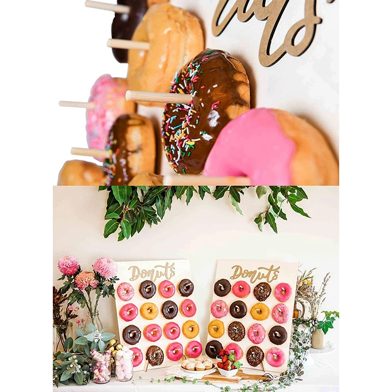 

Donut Wall Stand - Reusable Donut Holder to Display Up to 32 Donuts, Donut Grow Up Party Decorations (Pack of 2)