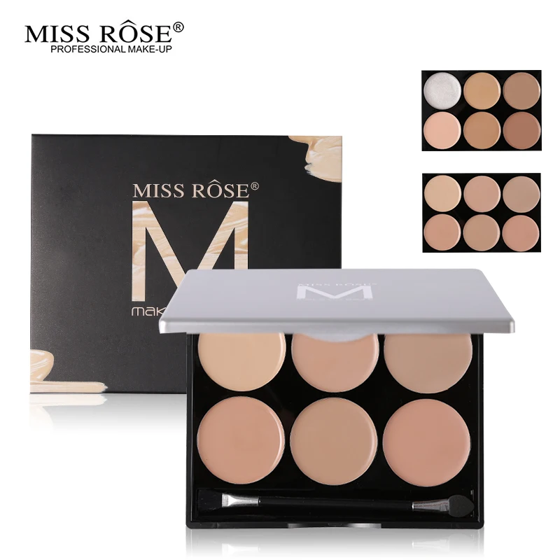 

Wholesale 6-color Concealer Palette Cosmetic Bronzer Face Makeup Base Makeup Repairing Set Highlighter Concealer Long Lasting