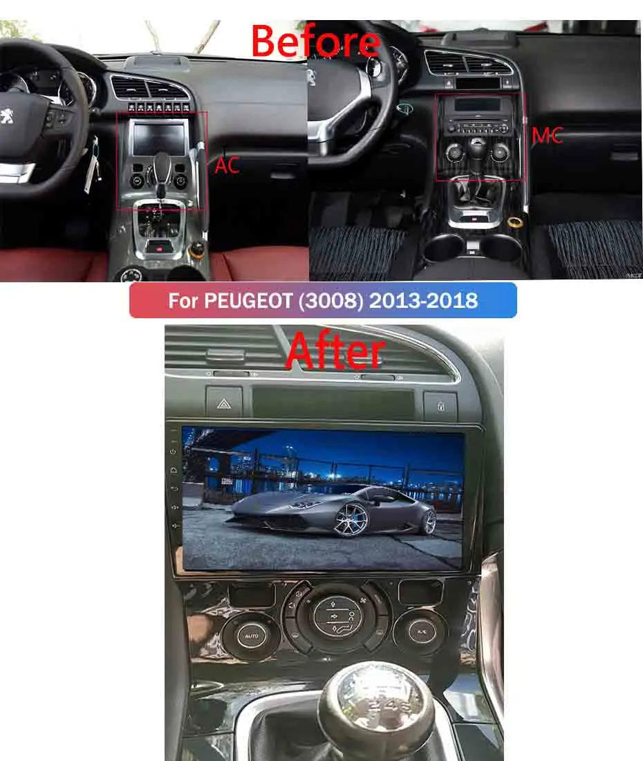 Система мультимедийная Автомобильная с DVD плеером 9 &quotэкраном Android 10 0 GPS для Peugeot