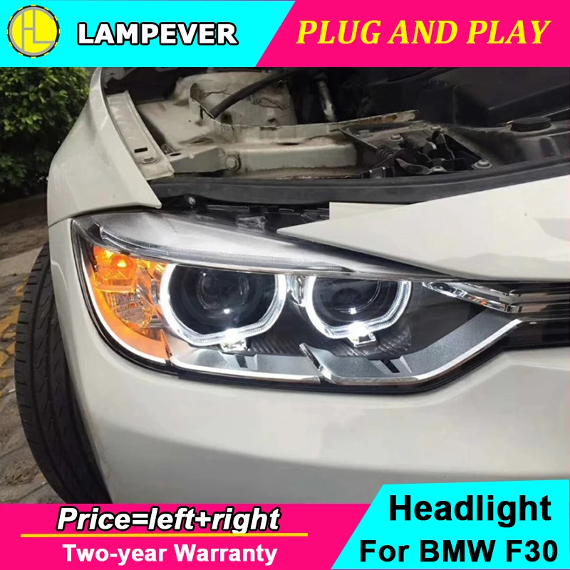 Автостайлинг фары для BMW F35 F30 318i 328Li 320i 2013 2015 светодиодный ные ДХО линзы двойной