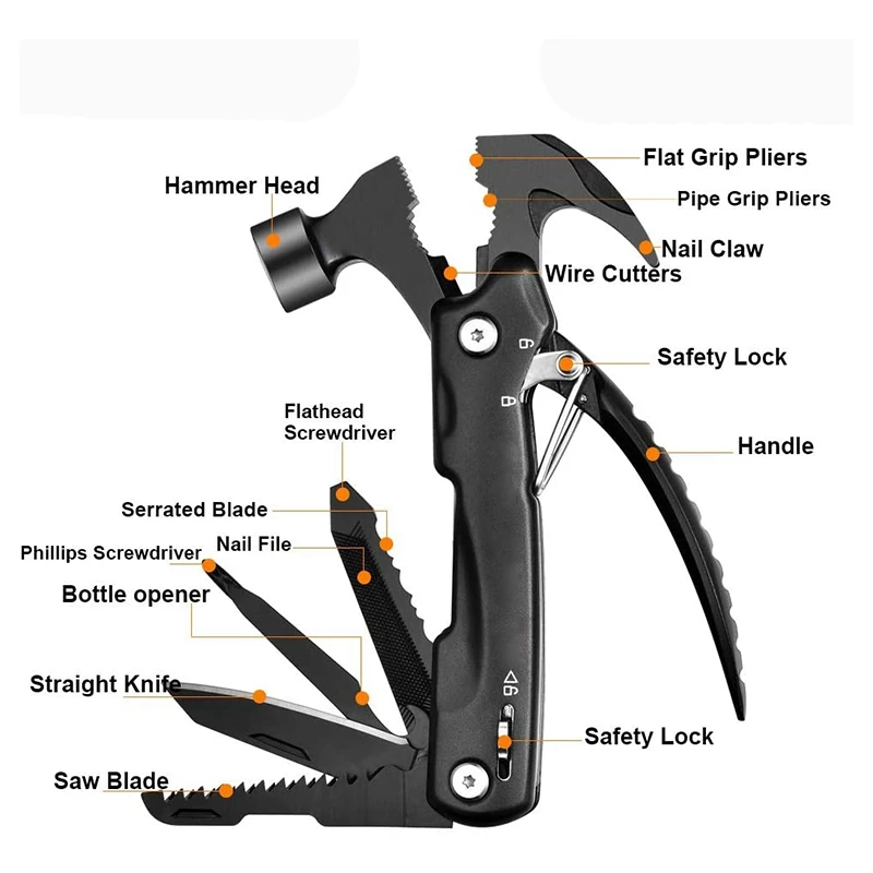 

Gifts for Boyfriend, Cool Gadget Christmas Stocking Stuffer for Men, All in One Tools Mini Hammer Multitool