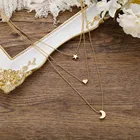 Ожерелье-чокер золотого цвета для женщин, длинная луна, кисточка, подвеска-цепочка, ожерелья и подвески, кружева, бархатные чокеры, Модная бижутерия