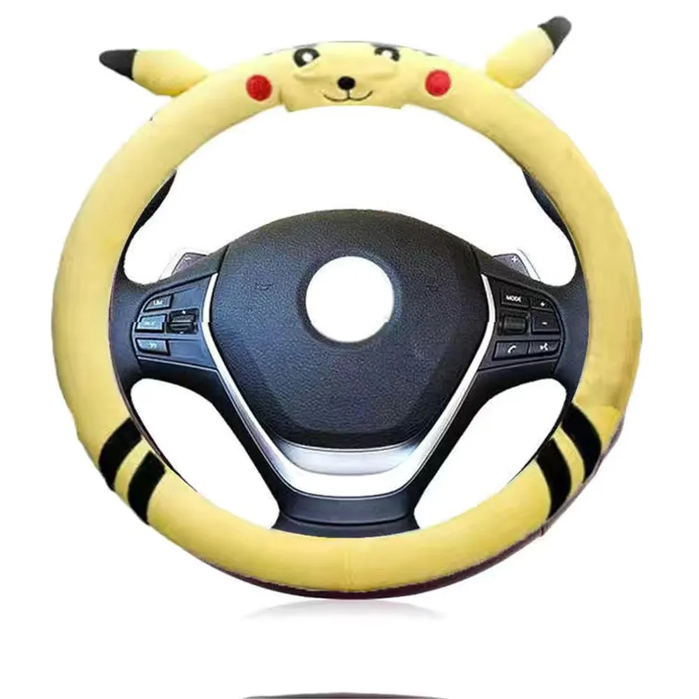 

1 pcs 38CM Car Steering Wheel Cover Universal Cartoon Summer Winter Warm Plush Lovely Cute Car Interior Accessories