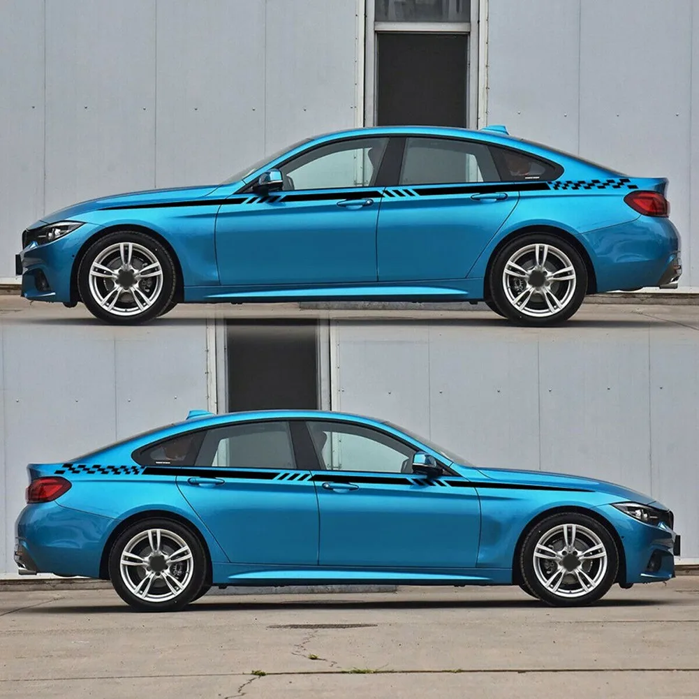 

Car Body Side Decals Stickers Body Door Side Skirt Stripes Decal Auto Decorate Vinyl Film Car Stylish Accessories