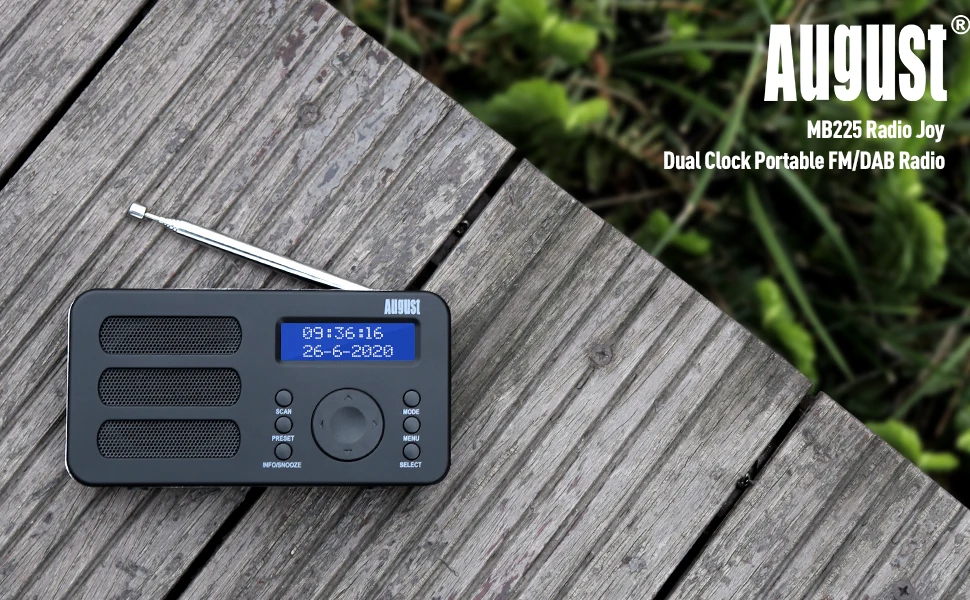 Портативное цифровое радио August MB225 DAB/DAB +/FM RDS функция двойная сигнализация