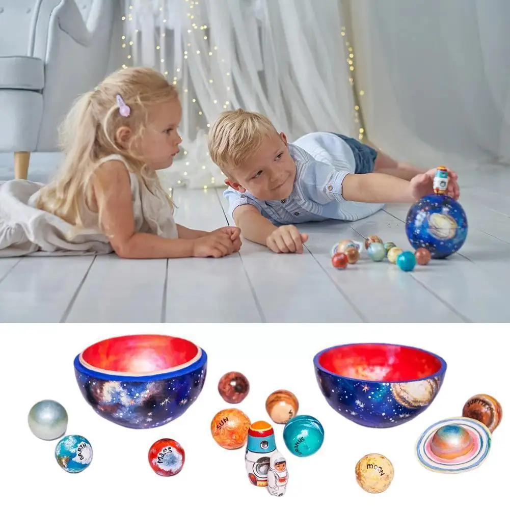 

Wooden Solar System Cosmos Learning Game Toy Education And Decor Astronaut Planets 8 Rocket Gift Artcrafts Moon And Mod S7i9